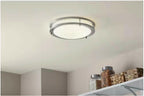 Flaxmere 14 in. Modern Brushed Nickel Selectable CCT Integrated LED Flush Mount for Kitchens