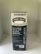 Flaxmere 14 in. Modern Matte Black Selectable CCT Integrated LED Flush Mount for Kitchens