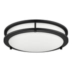 Flaxmere 14 in. Modern Matte Black Selectable CCT Integrated LED Flush Mount for Kitchens