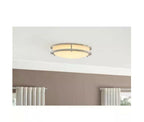 Flaxmere 14 in. Modern Brushed Nickel Selectable CCT Integrated LED Flush Mount for Kitchens