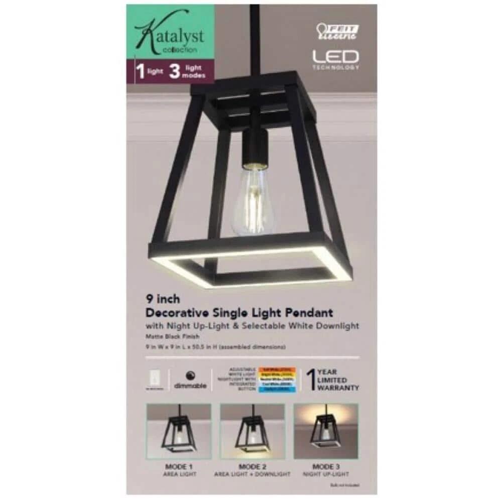 Matte Black LED Pendant Light by Feit Electric