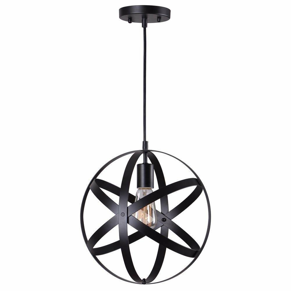 Home Decorators Collection Mini Pendant Light Black finish metal shade   (2packs)