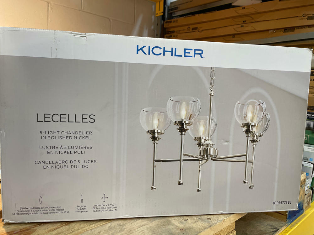 Kichler Lighting 5-Light Chandelier in Polished Nickel