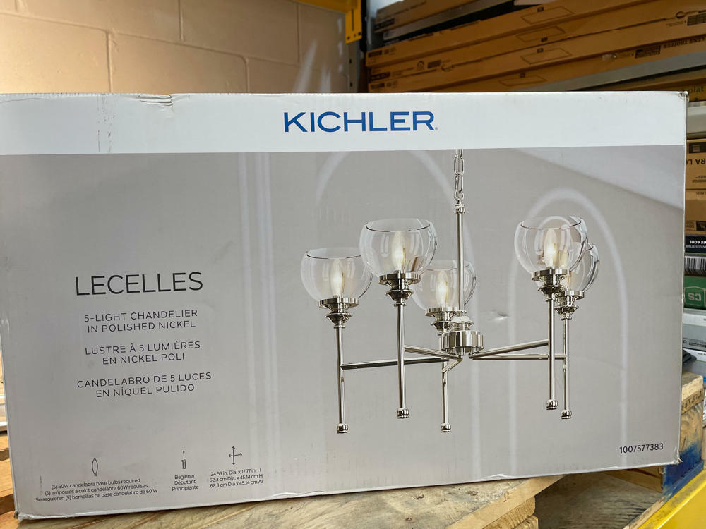 Kichler Lighting 5-Light Chandelier in Polished Nickel