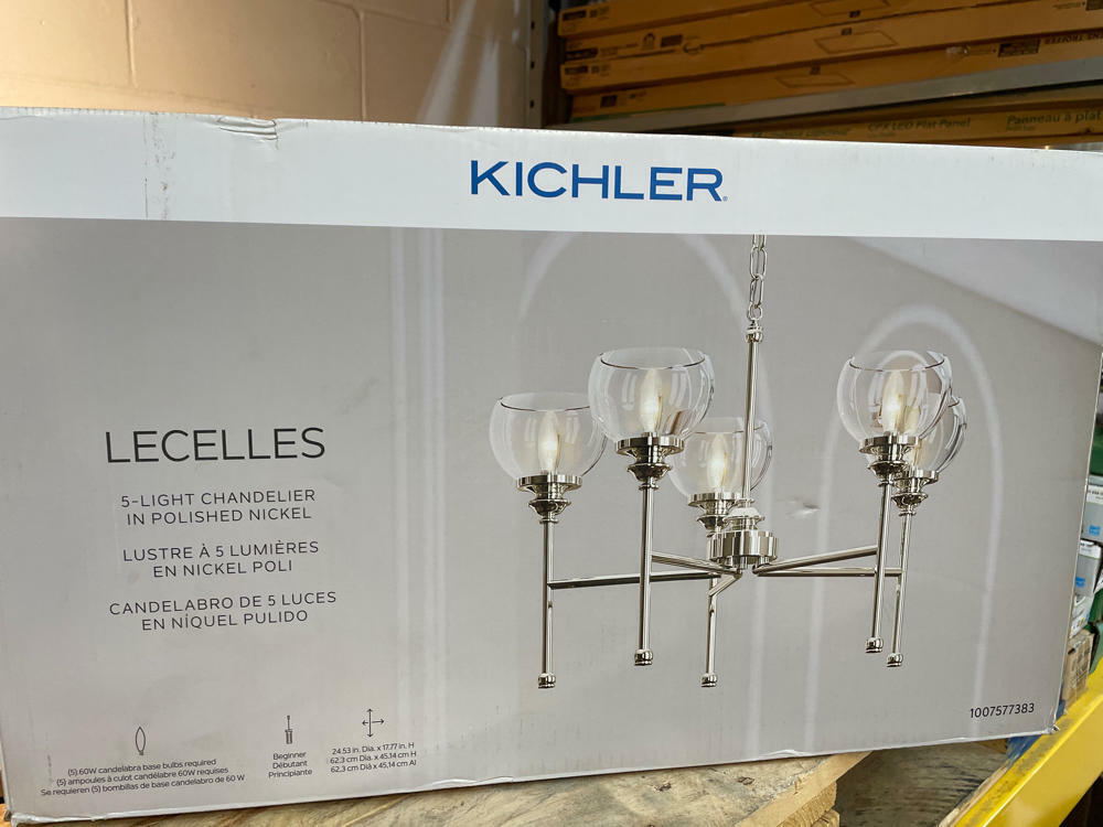 Kichler Lighting 5-Light Chandelier in Polished Nickel