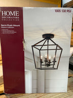 Hampton Bay Lighting Weyburn 16.5 in. 4-Light Bronze Semi-Flush Mount