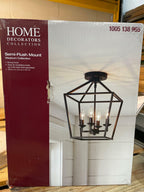 Hampton Bay Lighting Weyburn 16.5 in. 4-Light Bronze Semi-Flush Mount