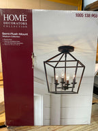 Hampton Bay Lighting Weyburn 16.5 in. 4-Light Bronze Semi-Flush Mount