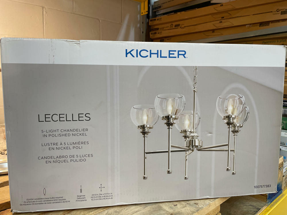 Kichler Lighting 5-Light Chandelier in Polished Nickel