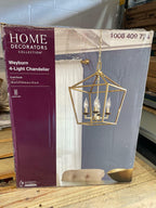 Home Decorators Collection Weyburn 4-Light Gold Farmhouse Chandelier Light