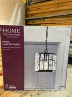 Matte Black Pendant with Clear Crystals