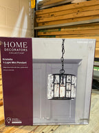 Matte Black Pendant with Clear Crystals