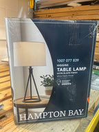Higgins 23.75 in. Black Tripod Table Lamp with Round Base