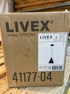 Livex Lighting 41177-04 Metal Shade - 7" One Light Mini Pendant, Black Finish with Black Metal/Gold Shade