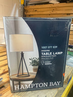 Higgins 23.75 in. Black Tripod Table Lamp with Round Base