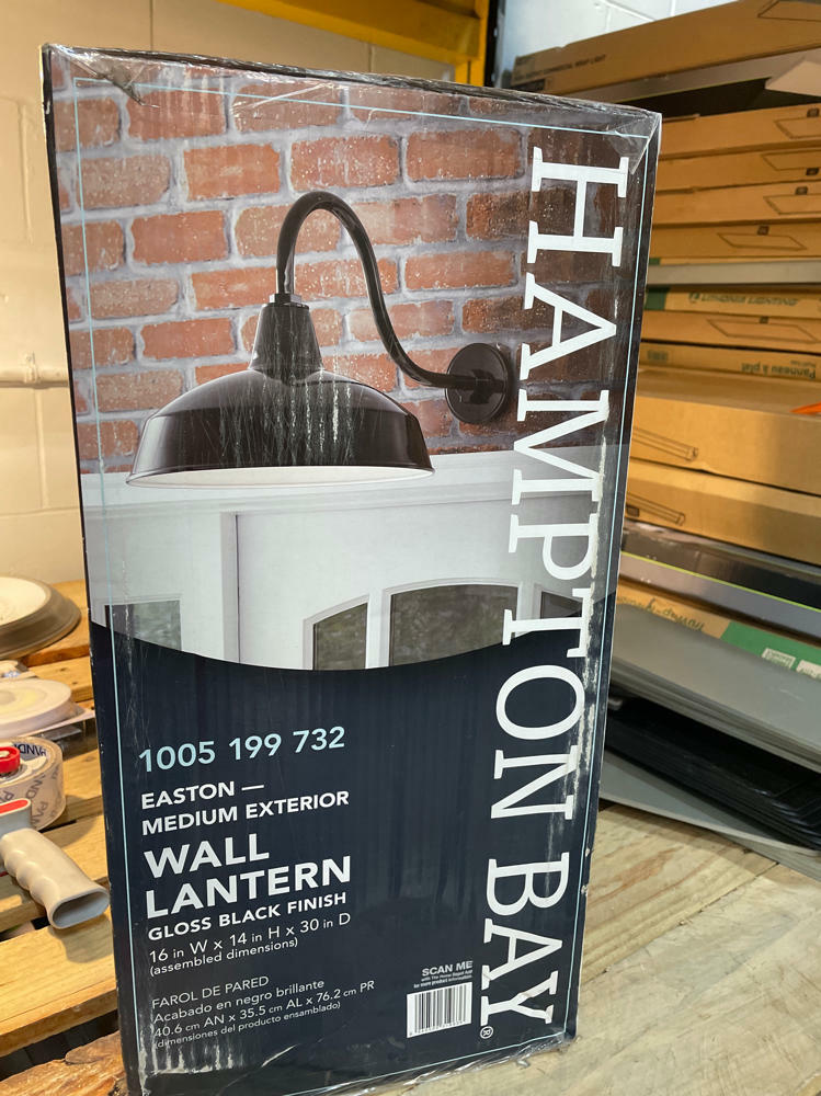 Hampton Bay Lighting 1-Light Black Outdoor Barn Wall Lantern Sconce(KHC1691A-3)