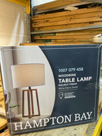 Hampton Bay Woodbine 23.5 in. Walnut Wood Table Lamp