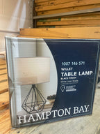 Hampton Bay Willet 15.5 in. Black Cage Accent Table Lamp