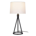 Higgins 23.75 in. Black Tripod Table Lamp with Round Base