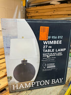 Wimbee 26.5 in. Ceramic Black Indoor Table Lamp with White Fabric Shade