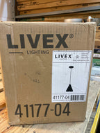 Livex Lighting 41177-04 Metal Shade - 7" One Light Mini Pendant, Black Finish with Black Metal/Gold Shade