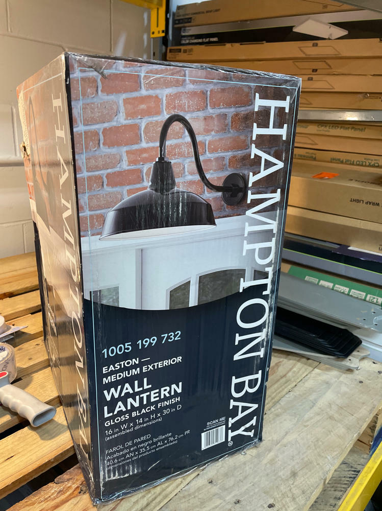 Hampton Bay Lighting 1-Light Black Outdoor Barn Wall Lantern Sconce(KHC1691A-3)