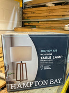 Hampton Bay Woodbine 23.5 in. Walnut Wood Table Lamp