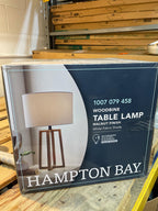 Hampton Bay Woodbine 23.5 in. Walnut Wood Table Lamp