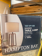 Hampton Bay Woodbine 23.5 in. Walnut Wood Table Lamp