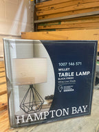 Hampton Bay Willet 15.5 in. Black Cage Accent Table Lamp