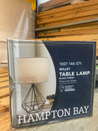 Hampton Bay Willet 15.5 in. Black Cage Accent Table Lamp