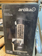 Artika Essence Cylinder Black Modern Integrated LED Indoor/Outdoor Porch Light Wall Lantern Sconce with Bubble Glass
