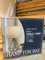 Hampton Bay Willet 15.5 in. Black Cage Accent Table Lamp