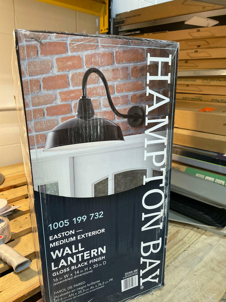 Hampton Bay Lighting 1-Light Black Outdoor Barn Wall Lantern Sconce(KHC1691A-3)