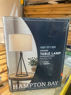 Higgins 23.75 in. Black Tripod Table Lamp with Round Base