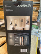 Artika Essence Cylinder Black Modern Integrated LED Indoor/Outdoor Porch Light Wall Lantern Sconce with Bubble Glass